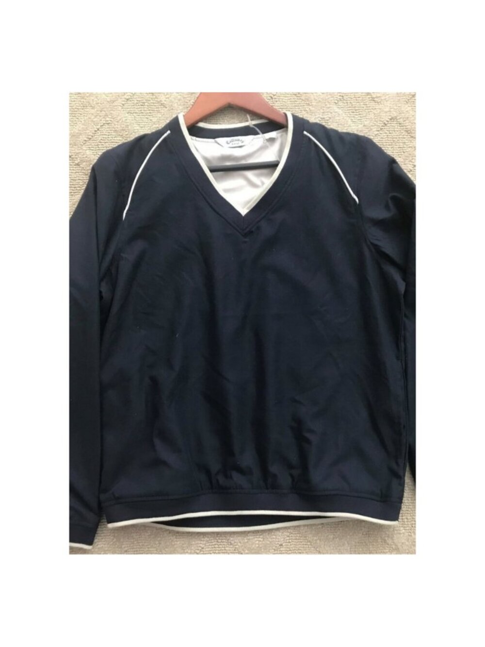 Callaway Golf Women's CW25240 V-Neck Windshirt Pullover Navy NWT